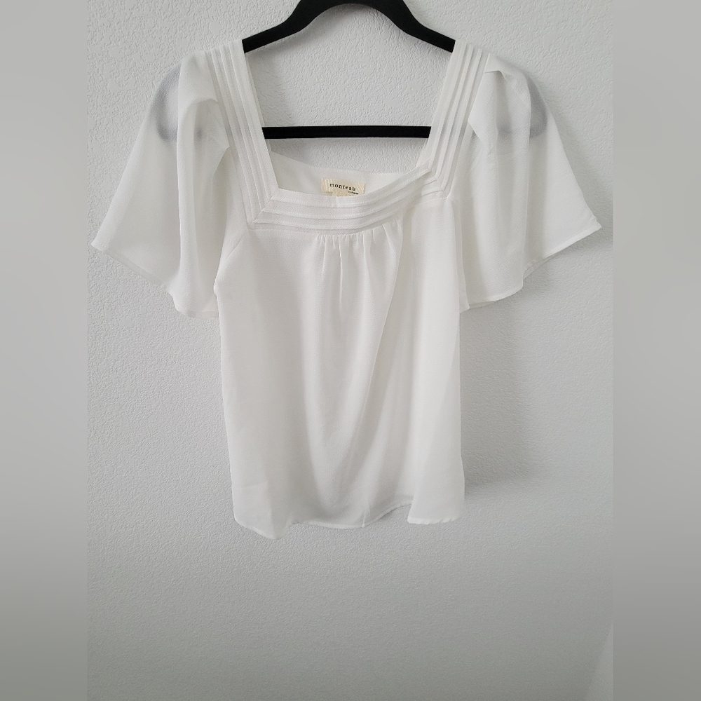 Womens white top with square neck